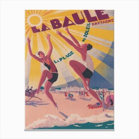 La Baule France, Vintage Travel Poster Canvas Print
