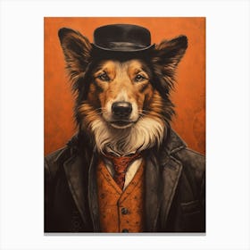 Gangster Dog Collie Canvas Print
