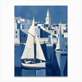 Sailboats In Port Canvas Print