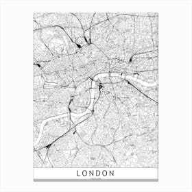 London White Map Canvas Print