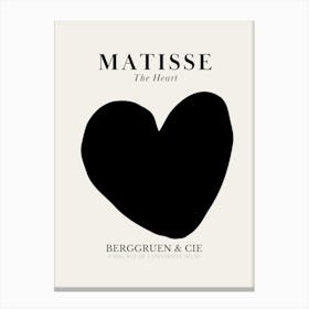 Matisse The Heart - Black Canvas Print