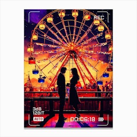 Night At The Ferris Wheel Canvas Print