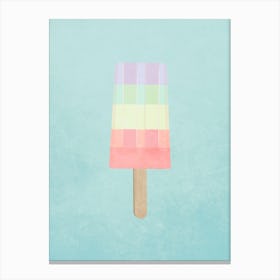 Minimal Art Rainbow Pastel Summer Popsicle Canvas Print