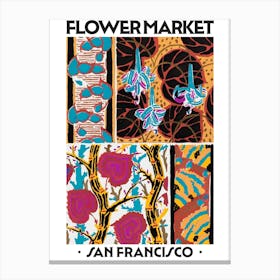 Flower Market San Francisco Eugene Seguy Vintage Botanical Canvas Print