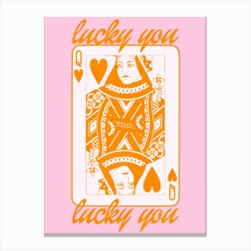 Lucky You Queen Of Hearts Canvas Print