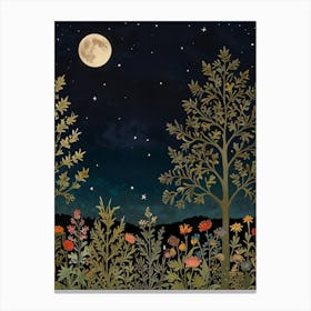 Night In The Garden Style William Morris 1 Art Print Canvas Print