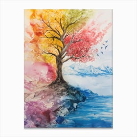 Watercolor Of A Tree 2 Canvas Print