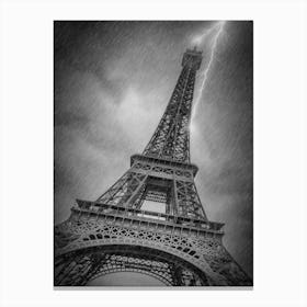 Paris Design Eiffel Tower Thunderstorm Canvas Print