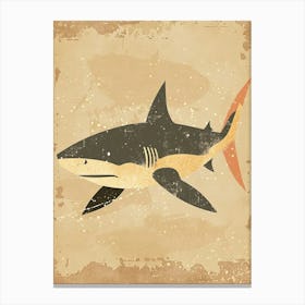 Cute Muted Pastel Shark Canvas Print