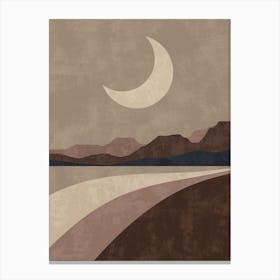 Moon Over The Lake Canvas Print