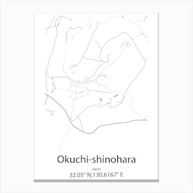 Okuchi Shinohara,Japan Minimalist Map Canvas Print