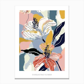 Colourful Flower Illustration Poster Everlasting Flower 1 Canvas Print