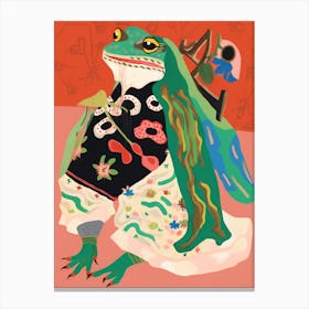 Maximalist Animal Painting Frog 2 Canvas Print