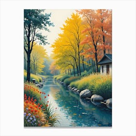 Autumn By The River 1 Canvas Print