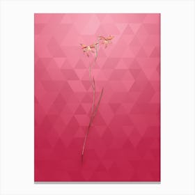 Vintage Gladiolus Watsonius Botanical in Gold on Viva Magenta n.0661 Canvas Print