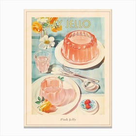 Pastel Pink Jelly Vintage Cookbook Inspired 2 Poster Canvas Print