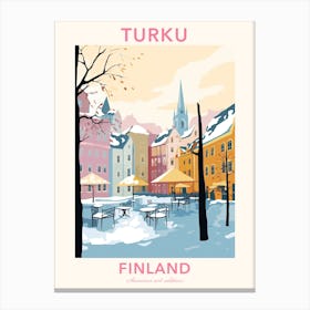 Turku, Finland, Flat Pastels Tones Illustration 4 Poster Canvas Print