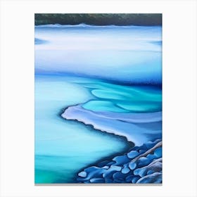 Shoreline Waterscape Marble Acrylic Painting 1 Canvas Print