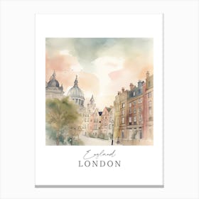 England London Storybook 2 Travel Poster Watercolour Canvas Print