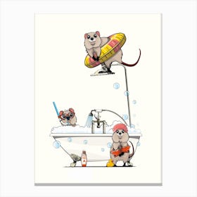 Quokka In The Bath Canvas Print