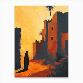 Woman In The Red Desert Canvas Print