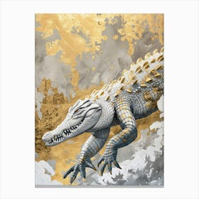 Crocodile Precisionist Illustration 1 Canvas Print