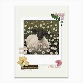 Scrapbook Sheep Fairycore Painting 5 Canvas Print