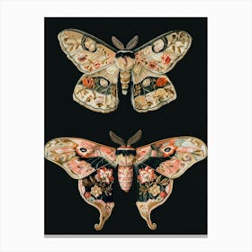 Butterfly Night Symphony William Morris Style 8 Canvas Print