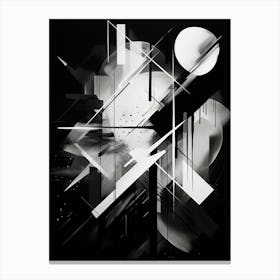 Exploration Abstract Black And White 1 Canvas Print