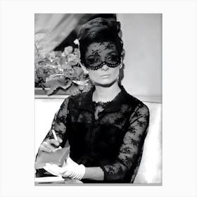 Audrey Hepburn Smoking Old Hollywood Canvas Print