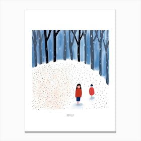 The Seasons Illustration Winter Canvas Print