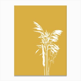 Yellow and White Grass Print 2 Canvas Print