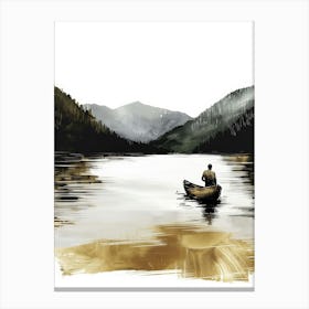 Man In A Canoe 2 Canvas Print