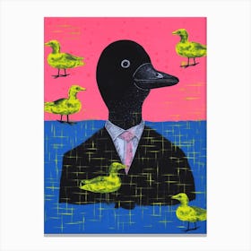 Duck In A Suit Abstract Illustration Canvas Print