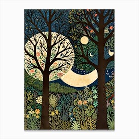 Moonlight In The Woods 1 Canvas Print