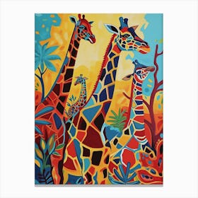 Geometric Pattern Of Giraffes 3 Canvas Print