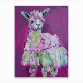 Animal Party: Crumpled Cute Critters with Cocktails and Cigars Llama 2 Canvas Print