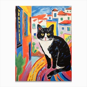 Painting Of A Cat In Tangier Morocco 2 Canvas Print