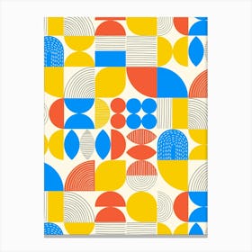 Modern Art Geometric Shapes Primary Colors 1 Canvas Print