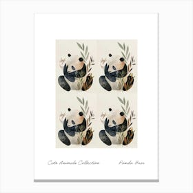 Cute Animals Collection Panda Bear 3 Canvas Print