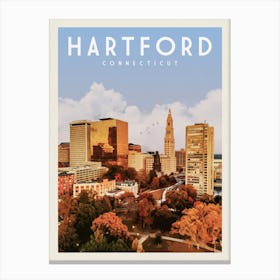 Hartford Connecticut Travel Poster Canvas Print