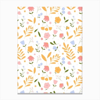 Bright Floral Pattern Canvas Print
