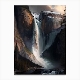 Takakkaw Falls, Canada Realistic Photograph (2) Canvas Print