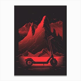 Red Scooter In The Mountains Canvas Print