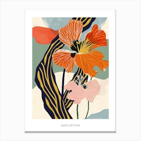Colourful Flower Illustration Poster Nasturtium 1 Canvas Print