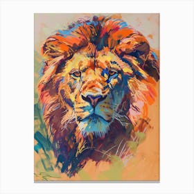 Asiatic Lion Symbolic Imagery Fauvist Painting 1 Canvas Print