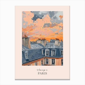 Mornings In Paris Rooftops Morning Skyline 5 Canvas Print