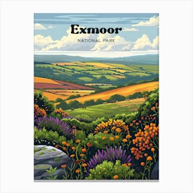 Exmoor National Park England Art Illustration Canvas Print