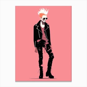 Punk Fusion in Pastel Pink Canvas Print
