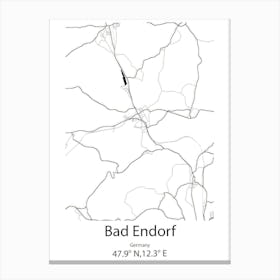 Bad Endorf,Germany Minimalist Map Canvas Print